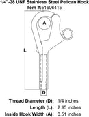 Stainless Steel Threaded Pelican Hook