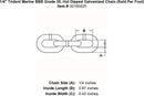 Trident BBB Anchor Windlass Chain (Sold Per Foot)