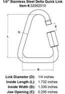 Stainless Steel Delta Quick Link