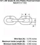 Grade 30 Zinc Plated Proof Coil Chain