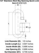 Stainless Steel Big Opening Quick Link