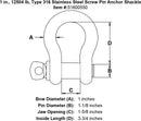Type 316 Stainless Steel Screw Pin Anchor Shackle