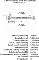 Galvanized Jaw & Jaw Turnbuckle