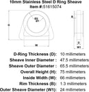 Stainless D Rings With Sheave