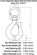 Alloy Swivel Hoist Hook