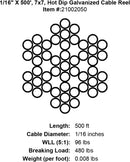 PRO Strand 7x7 Hot Dip Galvanized Cable Reel