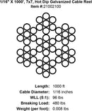 PRO Strand 7x7 Hot Dip Galvanized Cable Reel