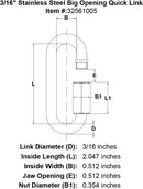 Stainless Steel Big Opening Quick Link