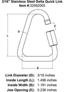 Stainless Steel Delta Quick Link