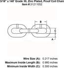 Grade 30 Zinc Plated Proof Coil Chain