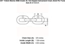 Trident BBB Anchor Windlass Chain (Sold Per Foot)