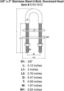 Stainless U-Bolts With Oversized Head