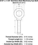 Stainless U.S. Type Machinery Eye Bolts
