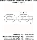 Grade 30 Zinc Plated Proof Coil Chain