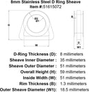 Stainless D Rings With Sheave