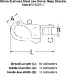 Stainless Steel Jaw Swivel Snap Shackle