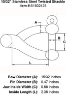 Stainless Steel Twisted Shackle