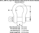 Type 316 Stainless Steel Screw Pin Anchor Shackle