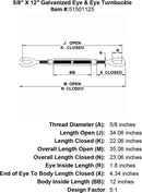 Galvanized Eye & Eye Turnbuckle