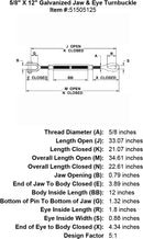 Galvanized Jaw & Eye Turnbuckle