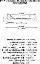 Galvanized Hook & Hook Turnbuckle