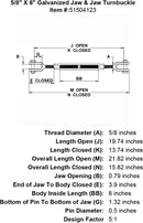 Galvanized Jaw & Jaw Turnbuckle
