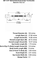 Galvanized Hook & Eye Turnbuckle