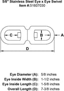 Stainless Steel Eye x Eye Swivel