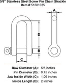 Stainless Steel Screw Pin Chain Shackle