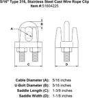 Type 316 Stainless Steel Cast Wire Rope Clip