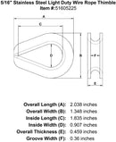 Stainless Steel Light Duty Wire Rope Thimble