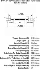 Galvanized Jaw & Eye Turnbuckle