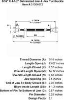 Galvanized Jaw & Jaw Turnbuckle