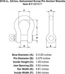 Galvanized Screw Pin Anchor Shackle