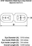 Stainless Steel Eye x Eye Swivel