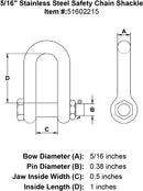 Stainless Steel Safety Chain Shackle
