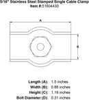 Stainless Steel Stamped Single Cable Clamp