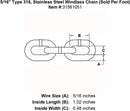 Trident Stainless ISO Anchor Windlass Chain (Sold Per Foot)