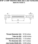 Stainless  Jaw x Jaw Turnbuckles