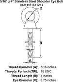 Stainless Shoulder Eye Bolts