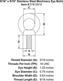 Stainless Machinery Eye Bolts