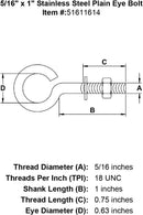 Stainless Plain Eye Bolts