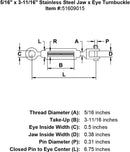 Stainless  Jaw x Eye Turnbuckles