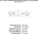 Stainless Pipe Style Toggle Turnbuckles