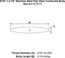 Stainless Pipe Style Turnbuckle Bodies