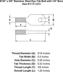 Stainless Threaded Eye Tabs
