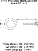 Stainless Lag Eye Bolts