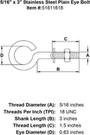 Stainless Plain Eye Bolts