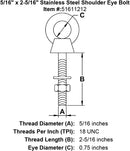 Stainless Shoulder Eye Bolts