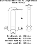 Stainless Steel Screw Pin Long D Shackle